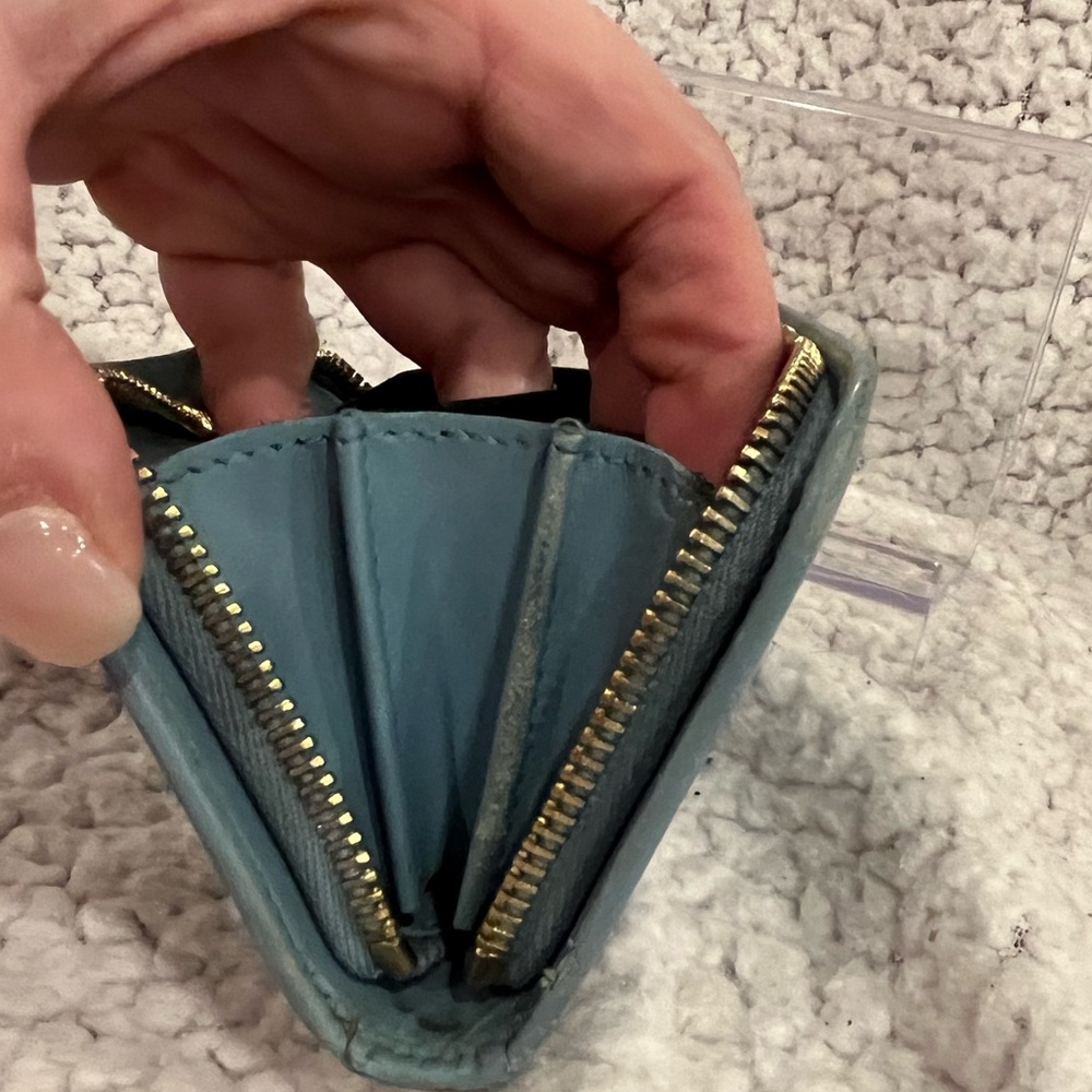Yves Saint Laurent Blue Zip Around Small Wallet - Picture 10 of 12